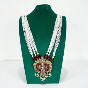 PINK JHUMKI MALA SET 1