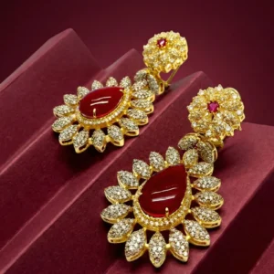 MEHROON STONE EARRINGS