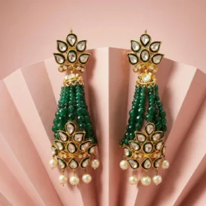 EMERALD KUNDAN EARRINGS