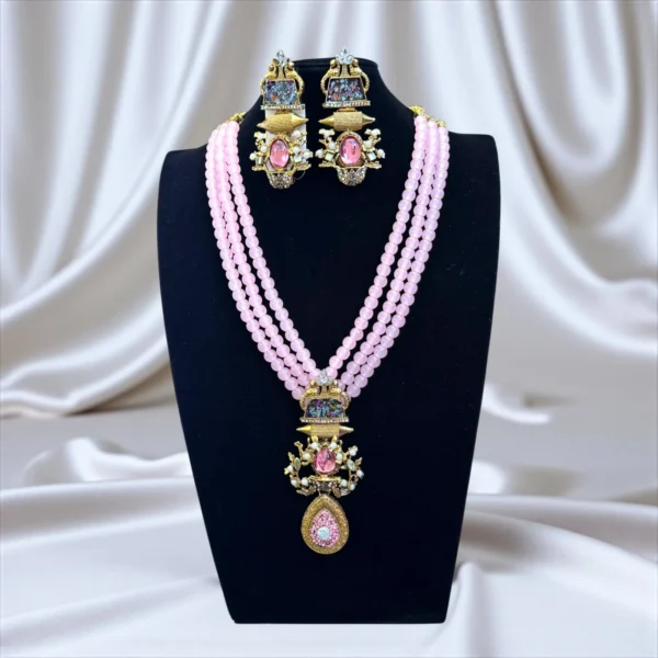 shiny pink signature mala set