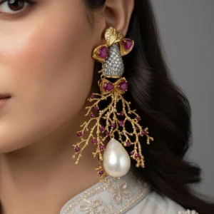 BRANCHED PINK EARRINGS (1)