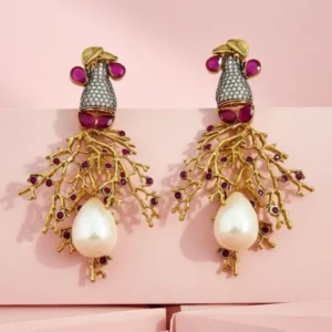 BRANCHED PINK EARRINGS (2)