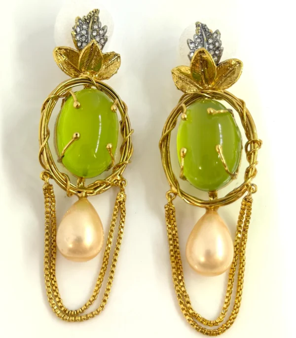 OVAL LEAF EARRINGS