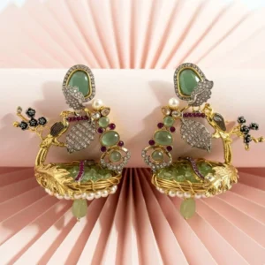 PISTACHIO BIRD EARRINGS