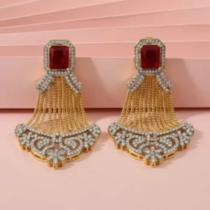 SQUARE RED EARRINGS