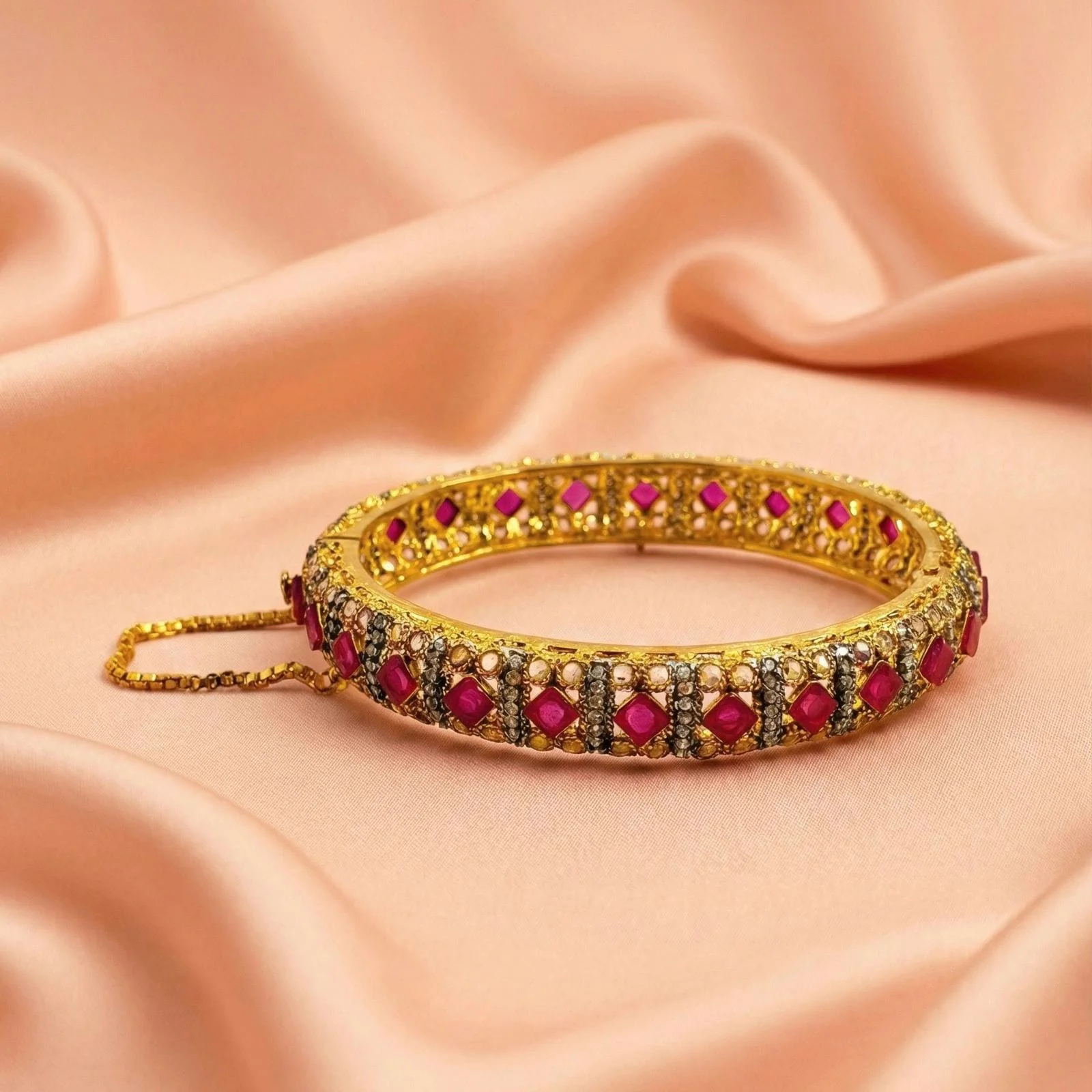 SQUARISH PINK BANGLE