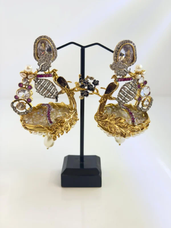 WHITE BIRD EARRINGS