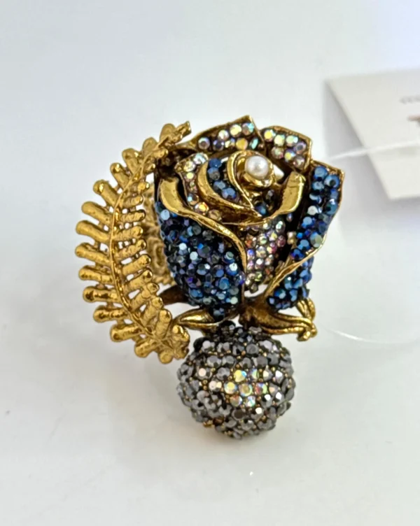 floral blue ring