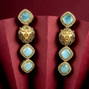AQUA LION EARRINGS