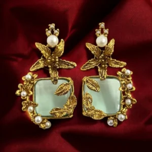 FLORAL AQUA EARRINGS