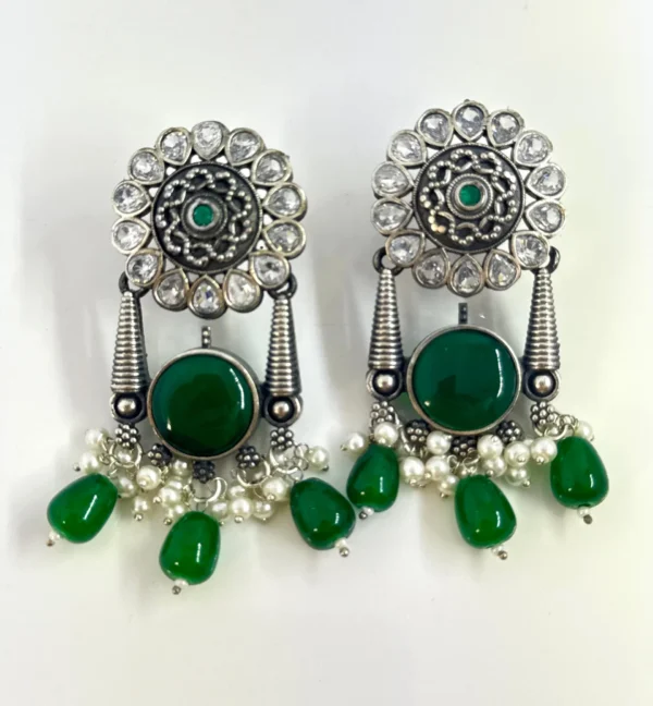 FLORAL EMERALD EARRINGS