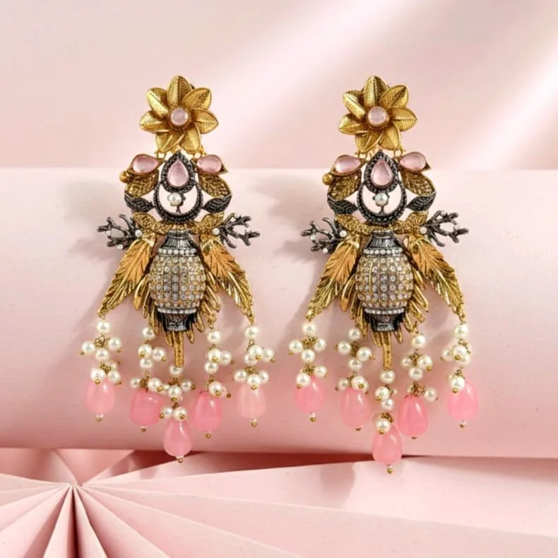 FLORAL PINK EARRINGS