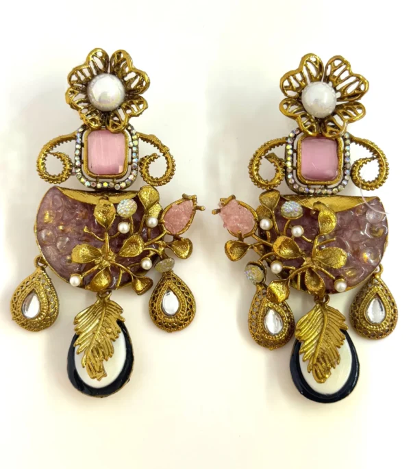 FLORAL PINK EARRINGS...1