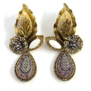 LEAF LAVENDER EARRINGS
