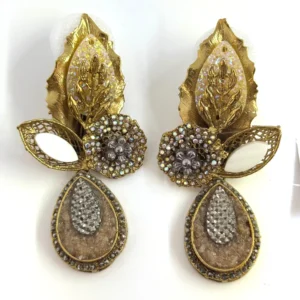 LEAFY CHAMPAGNE EARRINGS