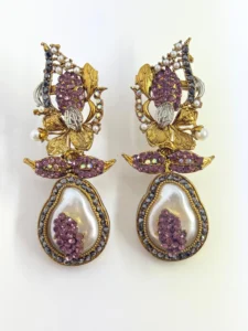 LEAFY LAVENDER EARRINGS