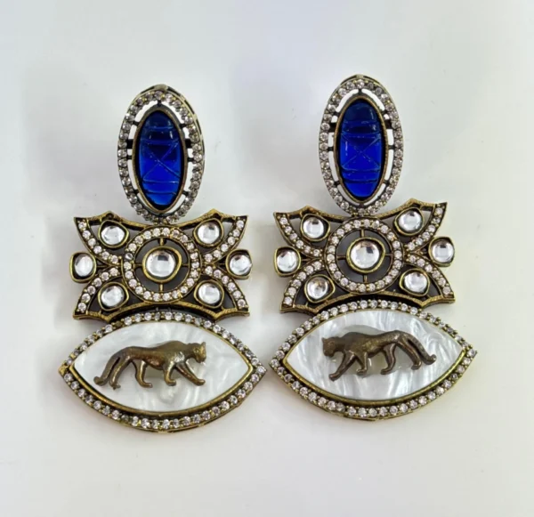 LION BLUE EARRINGS