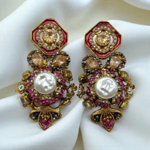 MAGENTA EARRINGS ..2