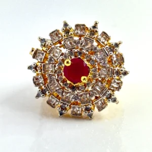 SILVER RED RING