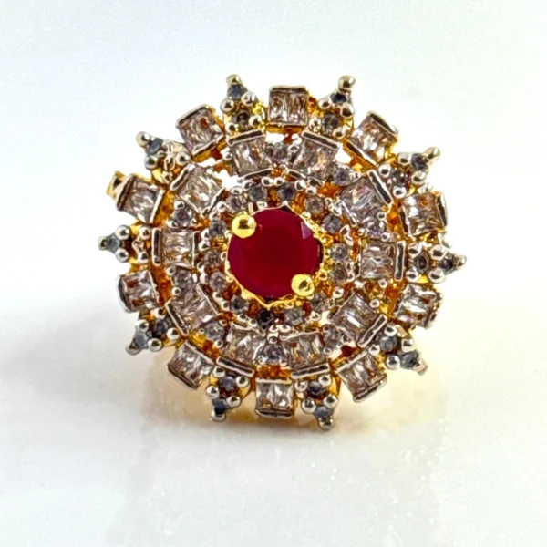 SILVER RED RING
