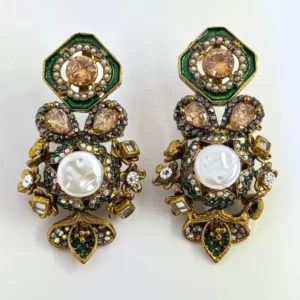 SQUARA GREEN EARRINGS