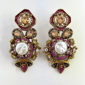 SQUARA MAGENTA EARRINGS