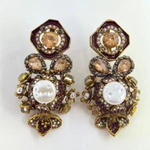 SQUARA MAROON EARRINGS