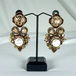 SQUARE MAROON EARRINGS