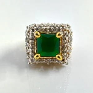 SQUARISH GREEN RING