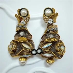 pearl champagne earrings ...