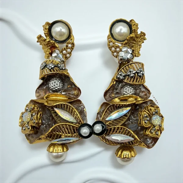 pearl champagne earrings ...