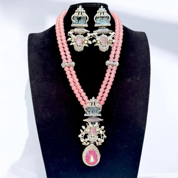 CHARCOAL PINK MALA SET