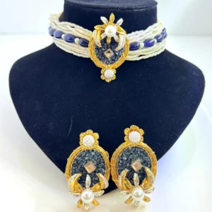 DENIM BLUE CHOKER SET