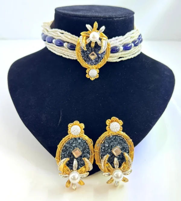 DENIM BLUE CHOKER SET
