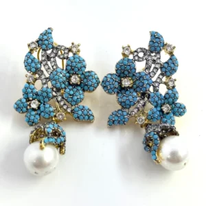 FLORAL FEROZA EARRINGS