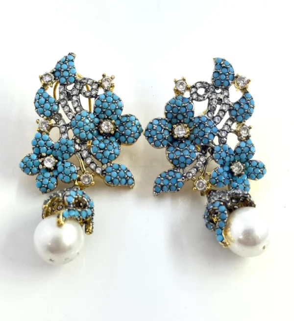 FLORAL FEROZA EARRINGS