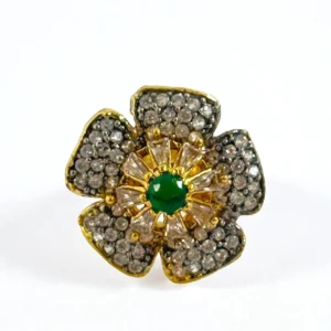 FLORAL GREEN RING..