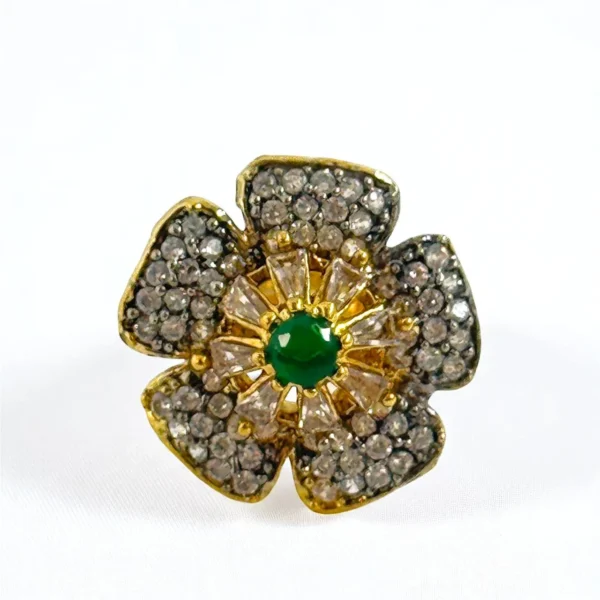 FLORAL GREEN RING..