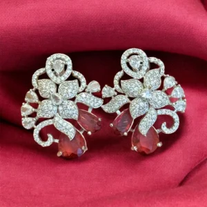 FLORAL RED STUDS