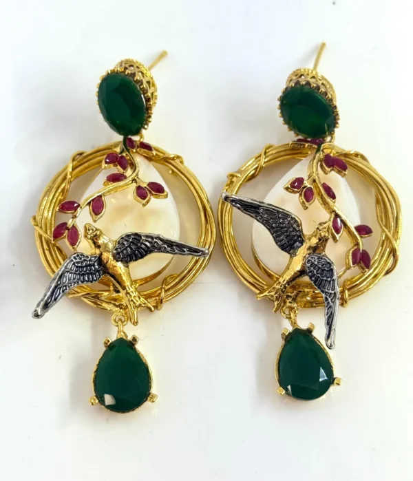 GOLD PLATED BIRD EARRINGS