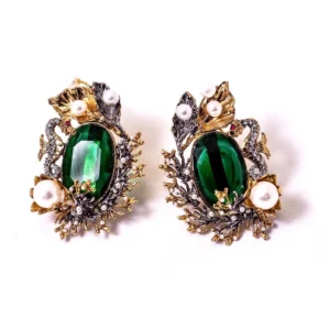 GREEN GOLD PLATEDEARRINGS