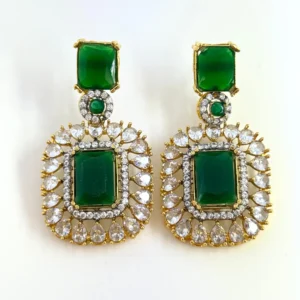 GREEN STONE EARRRINGS