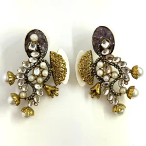KUNDAN LAVENDER EARRINGS