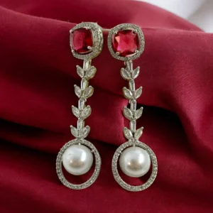 MAGENTA PEARL EARRINGS