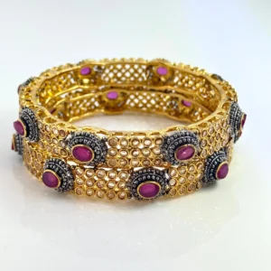 PINK FLORAL BANGLES 1