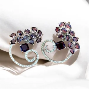 PURPLE EAR STUDS 1