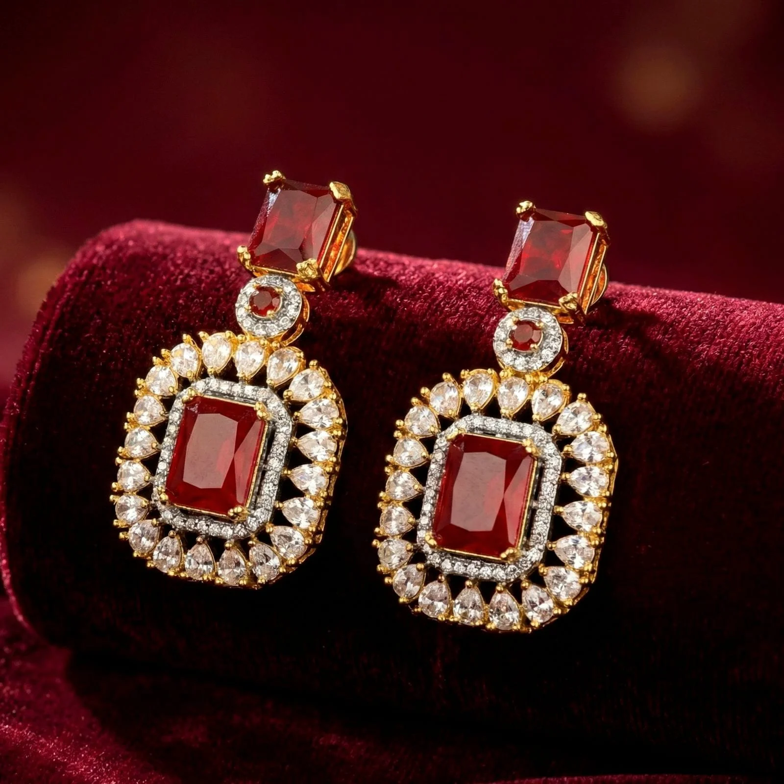 RUBY STONE EARRINGS