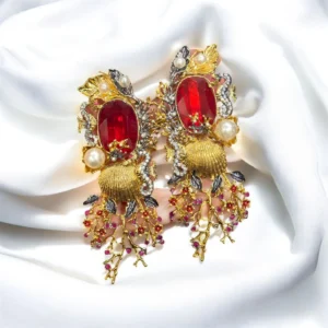 SHELL RUBY EARRINGS