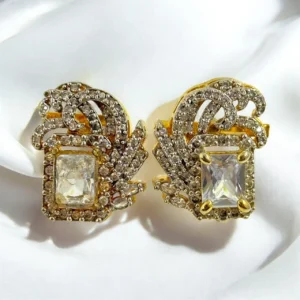 WHITE EAR STUDS