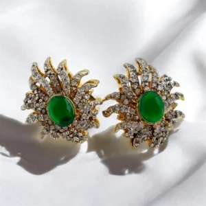 ZIRCON GREEN EAR STUDS